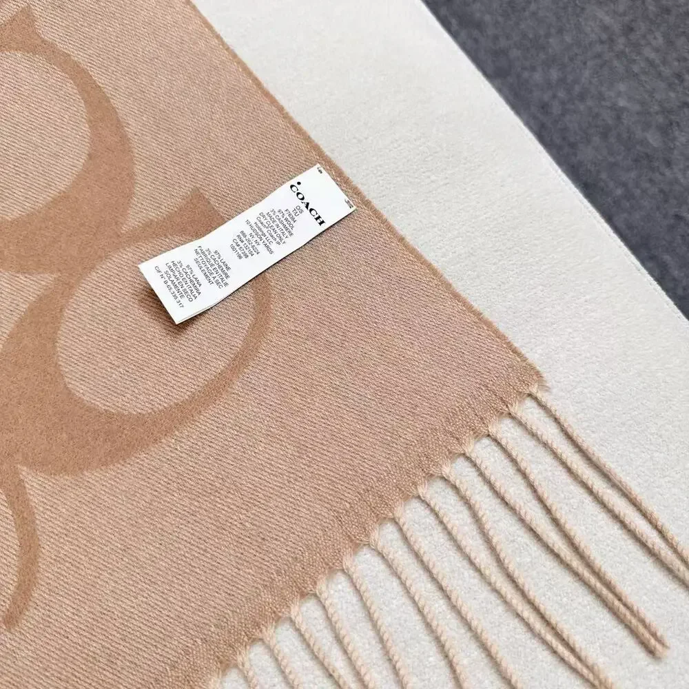 Coach beige logo pattern scarf